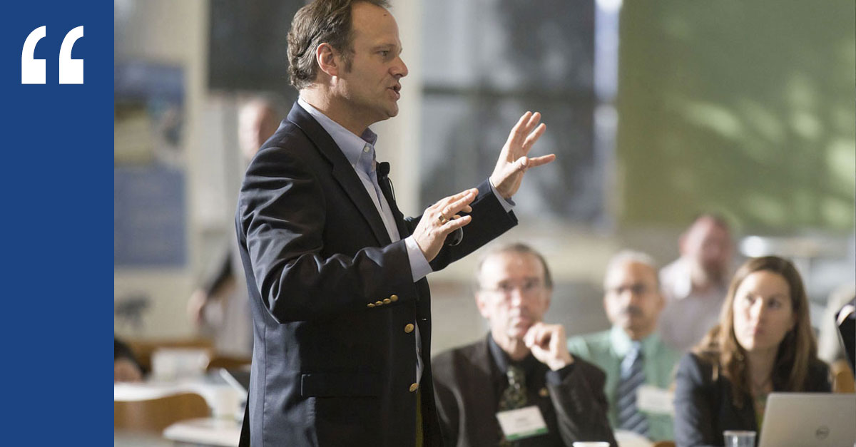 Speaker giving a lecture to an audience